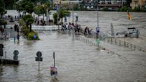 The river Neckar bursts its banks in Heidelberg, June 2, 2024