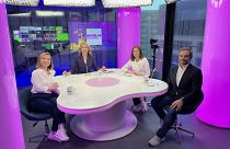 Host Méabh Mc Mahon with Olena Abramovych, Ricardo Borges de Castro and Dorota Bawolek