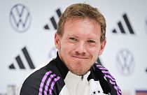 Germany's head coach Julian Nagelsmann attends a press conference of the German national soccer team in Herzogenaurach, German, Sunday, June 2, 2024.