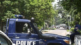 Congolese security forces secure the streets of Kinshasa, Democratic Republic of Congo, on Sunday May 19, 2024,