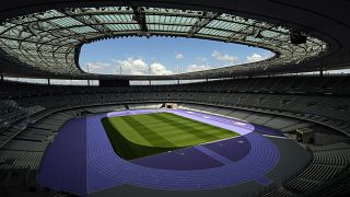 The Stade de France is shown during a tour ahead of the Olympics, May 7, 2024