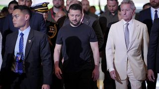 Ukraine’s President Volodymyr Zelenskyy arrives at the Shangri-La Dialogue in Singapore, June 1, 2024