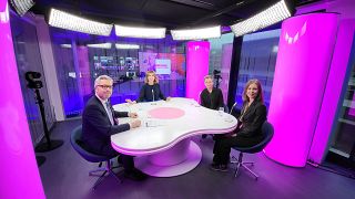 Méabh Mc Mahon with Didrik de de Schaetzen, Laura Shields and Andrea Renda 