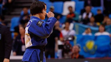 Galiya Tynbayeva (-48kg) brought the first gold medal to the host country Kazakhstan.