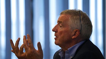 Ryanair Chief Executive Officer Michael O'Leary speaks to journalists during a media conference in Brussels, Thursday, July 1, 2021. 