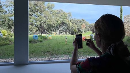 A visitor at the Villa Carmignac 