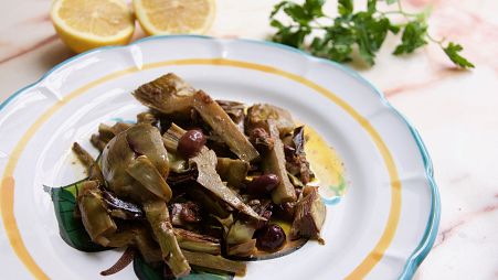 Naples delicacy Carciofi alla Napoletana - or Neapolitan artichokes